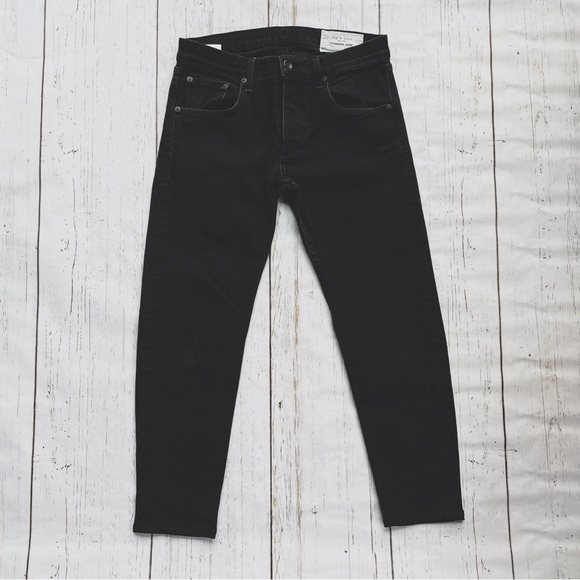 Rag & Bone Men’s Standard Issue Fit Extra Slim Black Skinny Jeans Size 32 - Picture 2 of 7